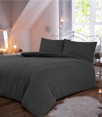 FLANNEL PLAIN DUVET COVER SET