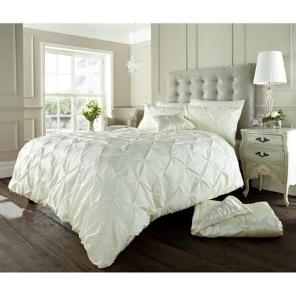 Elevate your bedroom with the stylish ALFORD Duvet Cover Set. This luxurious cream colored set features a pintuck design paired with elegant ruffles for a timeless look. Crafted from premium materials, this duvet cover will last through years of use.