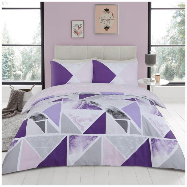 This MILA Duvet Cover Set is the perfect addition to any bedroom and features a luxurious purple/grey reversible design that elevates the look of any space. Crafted using high quality and durable materials, it's designed to provide a comfortable and stylish sleeping experience.