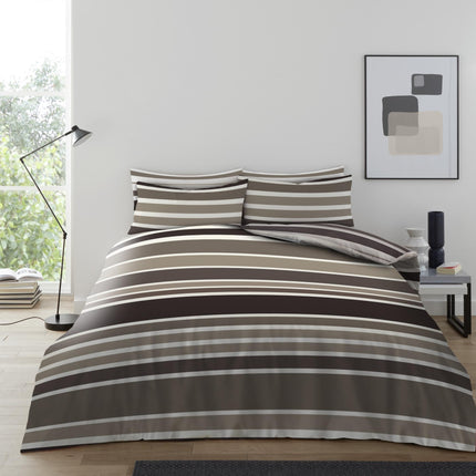 The BURFORD STRIPE duvet cover set is perfect for adding a natural color to any bedroom’s décor. This set is made with a combination of cotton and polyester to give it a soft, textured feel. Its unique design and natural color make it perfect for a cozy, timeless look.