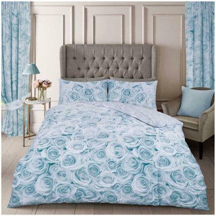 The BELLEROSE Duvet Cover Set is perfect for a tranquil bedroom. Crafted from smooth 50% polyester 50% cotton fabric, the set is available in luxurious Duck Egg color to bring a touch of serenity to your home. Enjoy the stylishly designed details for a timeless design that will endure for years to come.