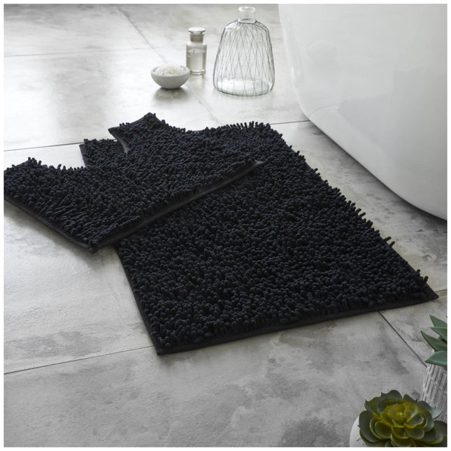 The LOOP BATH MAT SET is an ideal choice for your bathroom. Constructed from thick, durable memory foam, these mats are water-absorbent, machine-washable, and anti-slip with a non-slip PVC back. The set comes in a stylish grey color that will fit in with any décor.