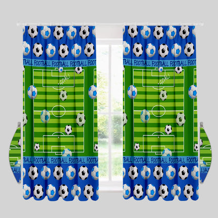 Beautify any room with these Goal Kids Room Curtains. Available in a bold blue hue, they add vibrancy to your decor while providing privacy and light filtering. Made of high quality fabric, these curtains are sure to stand the test of time.