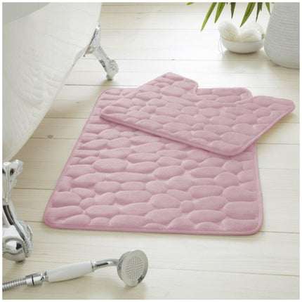 This PEBBLE BATH MAT is made of ultra-soft, water absorbent and anti-slip memory foam. Its cube design ensures maximum comfort and safety during use. Enjoy a luxurious bathing experience with this PEBBLE BATH MAT set in Blush Pink Color