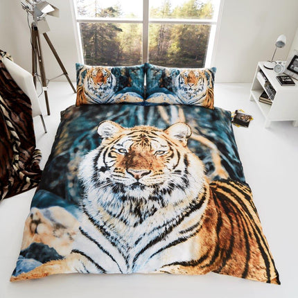 3D PREMIUM Duvet Cover Set Tiger Pattern offers a luxurious look and feel. Its polyester construction is durable and breathable, while its bold print maximizes style and brings life to any room. With its fade-resistant design, this duvet cover set is perfect for any bedroom.