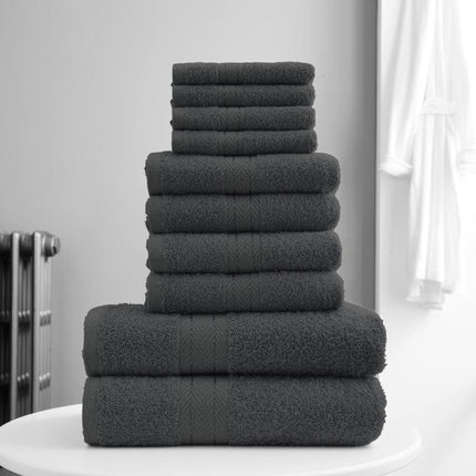 Our 100% Egyptian Cotton "TORONTO TOWEL BALE SET" contains 4 face towels, 4 hand towels, and 2 bath towels with 400 GSM Hypoallergenic fabric that is extra absorbent. It is available in 18 different colors and is super soft, making it perfect for all types of skin.