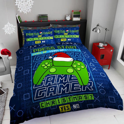 XMAS GAMER Duvet Cover Set offers an ideal sleeping experience with its blue color and high-quality wrinkle and fade resistant fabric. Enhance the look of your bedroom with this stylish and comfortable bedding set.