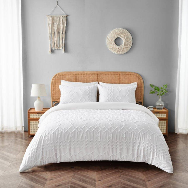 Our CLARK Duvet Cover Set brings a timeless, elegant look to any bedroom. Its white color is easy to match with any décor. Crafted from ultra soft fabric, this duvet cover set is ultra luxurious, ensuring comfort and warmth. It's perfect for all season use.