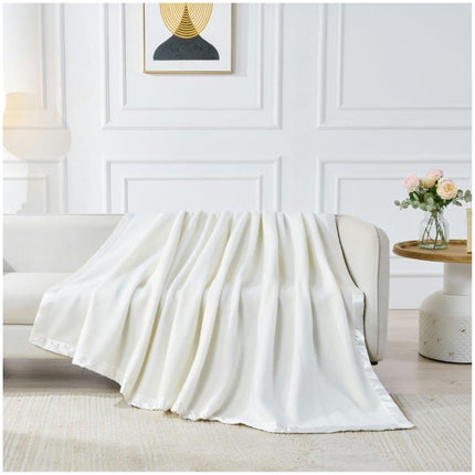 The ROBYN STAIN BORDER blanket is the perfect choice for chilly winter nights. Made of 100% Polyester, its hypoallergenic material ensures comfort and warmth. Its creamy color and Sherpa backing adds a cozy touch to any room.