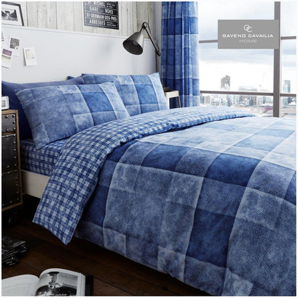 Discover the luxurious DENIM CHECK Duvet Cover Set in stylish blue. Crafted from soft and easy-care material, its high-quality and cozy design is perfect for creating a comfortable and inviting atmosphere in any bedroom.