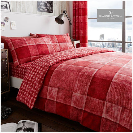 Create effortless classic style with the DENIM CHECK Duvet Cover Set. Crafted from soft and durable cotton blend and featuring a timeless, checkered print in a red hue, this set will instantly add a touch of cozy style to your bedroom.