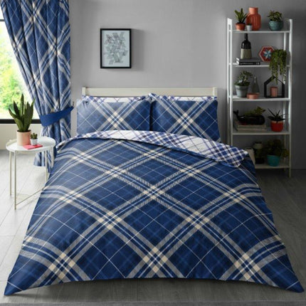 The DIAGONAL CHECK Duvet Cover Set is the perfect addition to any bedroom. It features a stylish diagonal check pattern in blue that adds a modern, classic touch to any room.&nbsp;Refresh your bedroom with this duvet cover set, and make your bed your own.