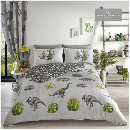 Keep your bed-time dreams vibrant and alive with the DINOSAUR DREAMS Duvet Cover Set. This grey duvet set offers a unique design that's sure to add a pop of personality to your bedroom. Crafted with quality materials, it provides years of comfortable use. Rest easy with the DINOSAUR DREAMS Duvet Cover Set.