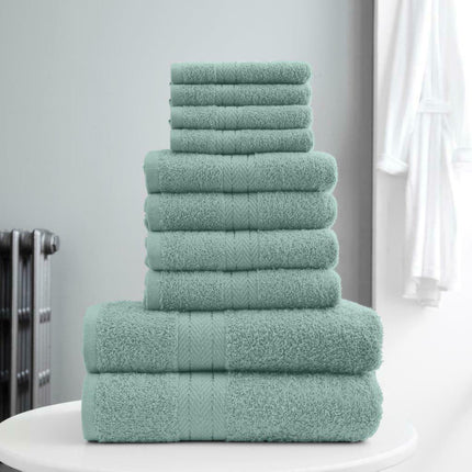 This luxurious Toronto Towel Bale Set is crafted with 100% Egyptian Cotton material for the ultimate softness. With 18 different colors to choose from, 4 face towels, 4 hand towels, and 2 bath towels, this super absorbent set provides the perfect balance of comfort and style. The hypoallergenic 400 GSM material ensures superior quality.