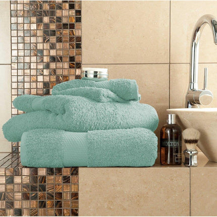 Our MIAMI BATH SHEET is an ultra-absorbent towel made from a super soft cotton-blend material. This luxuriously smooth towel helps keep you warm and dry while adding a touch of sophistication to your bathroom, available in a soft duck egg color.