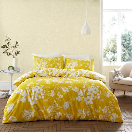 The ELIZA FLORAL Duvet Cover Set is an affordable luxury that provides a beautiful way to refresh any bedroom. It is made from high-quality, soft, and durable fabric in a striking yellow hue. The duvet cover set provides a cozy yet vibrant look perfect for nearly any interior design style.