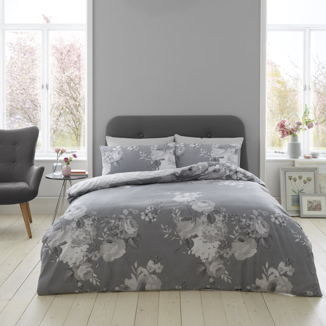 The HALLIE Duvet Cover Set brings a luxurious, sophisticated look to your bedroom. Crafted from polycotton, this set is soft and durable, with tones of grey that bring a timeless elegance. Its simple and modern design guarantees a timeless, yet chic look.