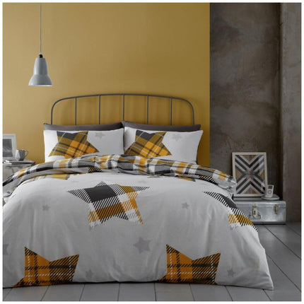 Elevate your bedroom décor with the stylish JADEN Duvet Cover Set. Crafted from plush fabric in ochre color with solid microfiber reverse, it's an easy way to add a cozy and inviting look. Perfectly tailored for a hotel style comfort upgrade in your very own home.