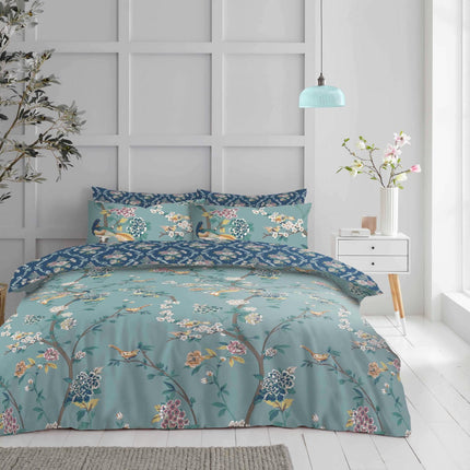 LILLY Duvet Cover Set will bring a touch of elegance to your bedroom with its duck egg color. This soft and durable fabric is lightweight and breathable, perfect for year round comfort. The set includes matching pillowcase and bed sheet, and it's machine washable for easy care.