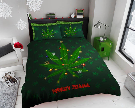 The MERRY JUANA Duvet Cover Set is the perfect way to provide your bedroom with a vibrant, comfortable feel. Made with 50% polyester 50% cotton fabric, this set is fade resistant and easy to care for. The vibrant colors stay bright and cheerful even after multiple washes. Get wrapped up in the stylish warmth of the MERRY JUANA Duvet Cover Set.