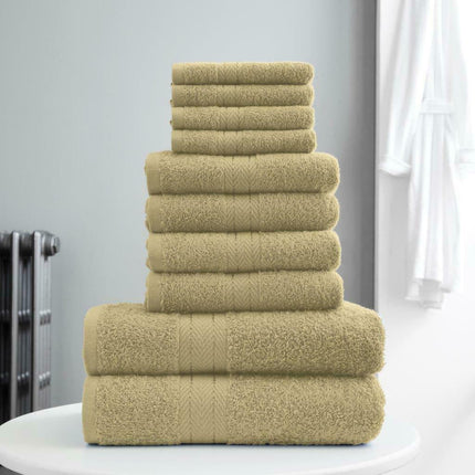 The TORONTO TOWEL BALE SET is a great choice for anyone looking for exceptional comfort. Crafted from 100% Egyptian Cotton, this bale set provides ultra-softness and extra absorbency. Available in 18 colors, it includes 4 face + 4 hand + 2 bath towels with 400 GSM hypoallergenic material for a safe and pleasant experience.