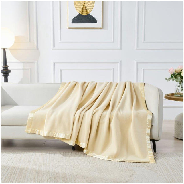 ROBYN STAIN BORDER offers a sumptuously soft Sherpa blanket perfect for wintertime coziness. Crafted with 100% hypoallergenic polyester fabric, this blanket provides a natural warmth and comfort sure to make any night extra special.