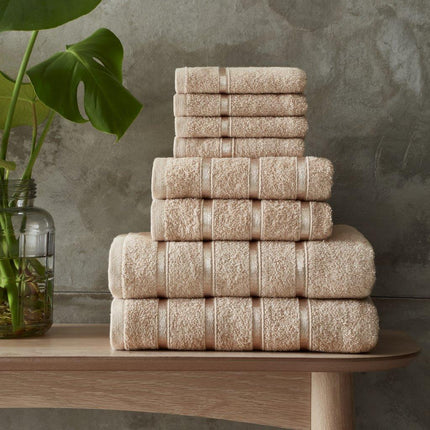 This luxurious Boston Towel Bale set is constructed from a high quality material that is highly absorbent and soft to the touch. Machine washable and tumble dry friendly, this contemporary set is durable enough to withstand daily use. Treat yourself to a spa-like experience with the Boston Towel Bale Set.