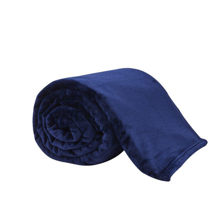 This PLAIN THROW is made of high-quality flannel Sherpa fleece, making it both soft and comfortable. It's versatile enough to use anywhere, on a bed or over a sofa, and can be easily coordinated with any interior decor thanks to its navy color. Enjoy luxurious comfort at home!