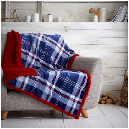 This luxurious navy and red LINCOLN CHECK fleece blanket is made with the highest quality materials to provide an extra cozy layer of warmth and comfort even during the coldest of winter days. With a durable construction that will last for years, it's the perfect addition to your home.