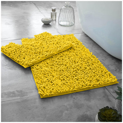 This superior LOOP BATH MAT SET is constructed from luxuriously thick memory foam and a non-slip PVC backing, perfect for keeping your bathroom dry and safe. The mat is also machine washable at 30°C, water absorbent, and features a subtle ochre color to bring elegance to any bathroom.