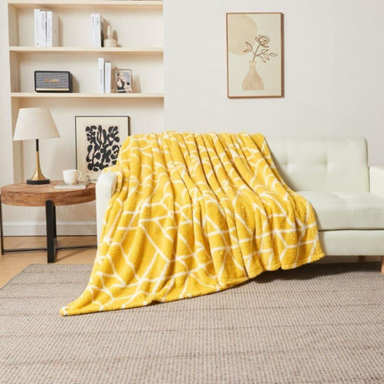 ELY GEO offers a soft and cosy throw blanket made from premium quality charcoal for superior comfort. It's colorfast and hypoallergenic, making it gentle and skin-friendly. Stay warm in style with this ochre blanket.