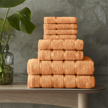 Experience luxurious comfort with this machine washable Boston Towel Bale Set, crafted from a high quality material to keep it soft and durable. Its contemporary design and absorbent qualities make it a perfect choice for a comfortable drying experience. The Peach color adds a modern touch to any bathroom. Tumble dry for convenience and long-lasting use.