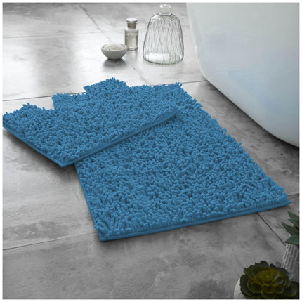 This LOOP BATH MAT SET is perfect for any bathroom. Crafted from memory foam materials, this set features machine-washable construction at 30°C and is highly absorbent for easy cleaning. Its non-slip PVC back ensures safety and stability. The thick, grey mats provide anti-slip cushioning and comfort. Add luxury to any bathroom with this premium mat set.