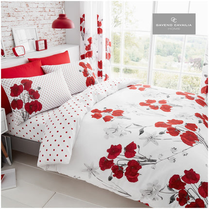 Crafted from a soft polycotton fabric, the POPPY Duvet Cover Set in Red offers an exceptionally comfortable touch with an eye catching sheen. It's perfect for adding a touch of modern elegance to any bedroom. The set includes one duvet cover and two pillowcases.