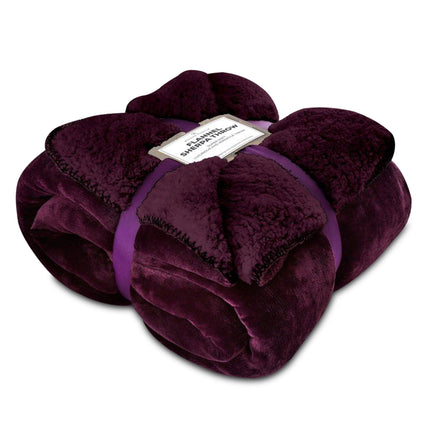 Experience the ultimate in comfort and warmth with this luxurious FLANNEL SHERPA THROW AB. Crafted from double-faced Sherpa and Flannel fabric, this throw provides an extra layer of warmth while you relax, watch your favorite movie, or rest in bed. It's a stylish purple accent too, designed to provide long-lasting warmth and comfort.