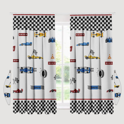 These RACING CARS Kids Curtains are the perfect addition to any child's bedroom. The grey color and racing car pattern make for a stylish decor that your child will love. Crafted from high quality, lightweight fabric, they are sure to keep your little one comfortable and cozy throughout the night.