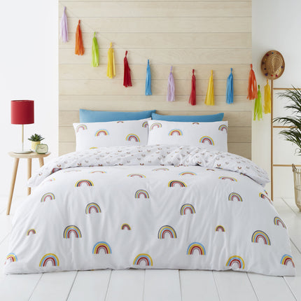 RAINBOW Duvet Cover Set adds a pop of color to any bedroom. The vibrant multicolor design features a variety of colors sure to create a unique atmosphere in any room. Crafted from high quality material, this set is sure to add comfort and a bold look to your decor.