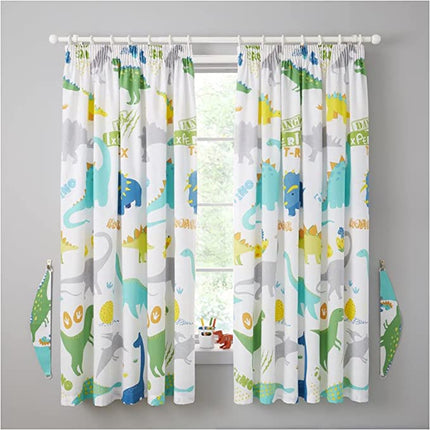 Introducing ROARSOME FUN Kids Curtains! This bright and vibrant multi color curtain set is sure to bring a touch of life and energy into any children's room, providing a unique look and feel to enhance any decor. Made from premium, durable material, this curtain set is perfect for any child's bedroom.