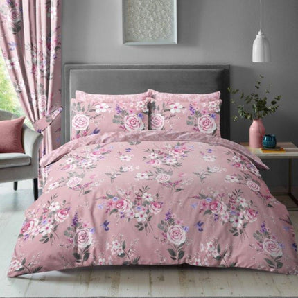 The SABRINA Duvet Cover Set features a luxurious blush pink color. Made of&nbsp;Polyester and cotton fabric, it provides a soft and comfortable experience, perfect for a restful night's sleep. This set is wrinkle-resistant and requires minimal ironing. Enjoy a cozy night in with SABRINA.