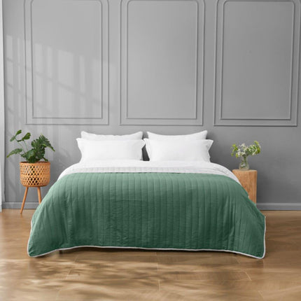 Our beautiful reversible bedspread offers a stylish upgrade to any bedroom decor. In sage green and grey, the Pinsonic Blanket adds an elegant, cozy touch while providing warmth and comfort. Its dual-sided design gives you two looks in one.