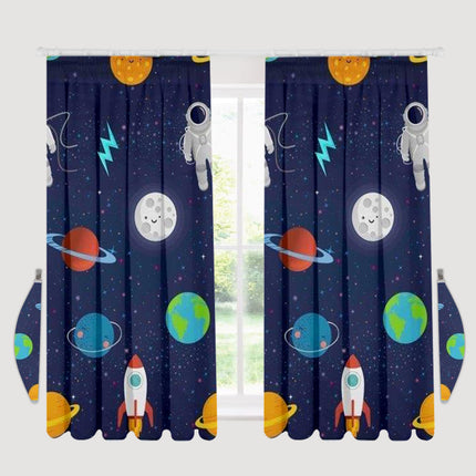 Our SPACE Kids curtain is the perfect way to add color and style to any room. Made from durable navy polyester, this curtain will remain vibrant and long lasting, hleping you to create the perfect environment for your child.