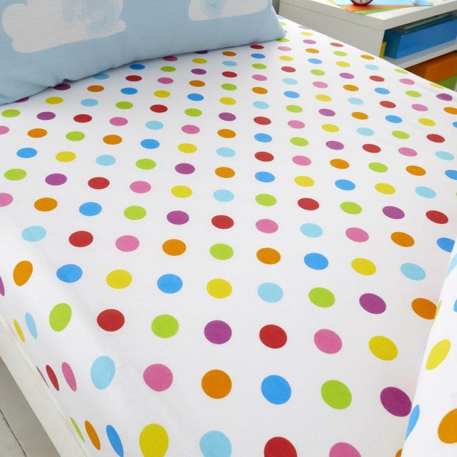 Offer your kids the best night’s sleep with SUNNY RAINBOW Kids Fitted Bed Sheet Multi Color. Crafted with soft material, this fitted sheet provides total comfort for your little ones while they sleep. Keep your kid's bed neat and tidy all the time with this fitted sheet, easy to wash with machine-washable fabric.