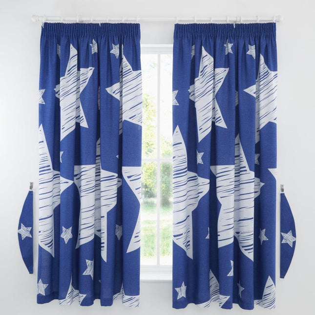 Our SUPER STAR Kids Curtains are a great choice for any kid's room, providing a stylish look and a pop of navy color. Made of high quality fabric and sturdy stitching, the curtains are sure to last for years. The blackout panel design provides a layer of privacy, blocking out light and noise.