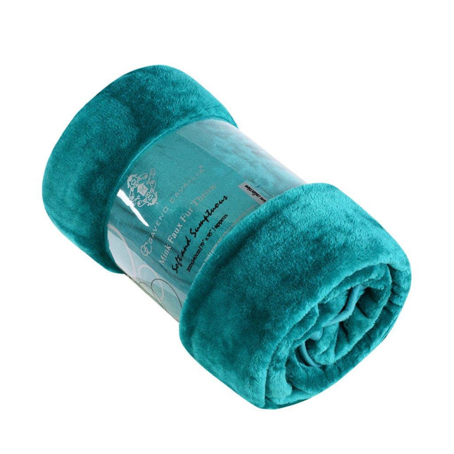 Feel the luxury of this premium Mink Fur throw. Soft to touch and machine washable at 30 degrees, it is perfect for cocooning for a cozy and warm experience. UK Hot Collection Animatronic hypoallergenic mink fur throw in teal color adds a touch of modern sophistication to any living space.