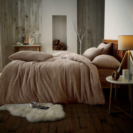 The Teddy Plain Duvet Cover Set is made of high quality polyester fabric that is both durable and soft to the touch. The Mink color provides a neutral look that will blend with any decor, while the comfortable material ensures a great night's sleep.