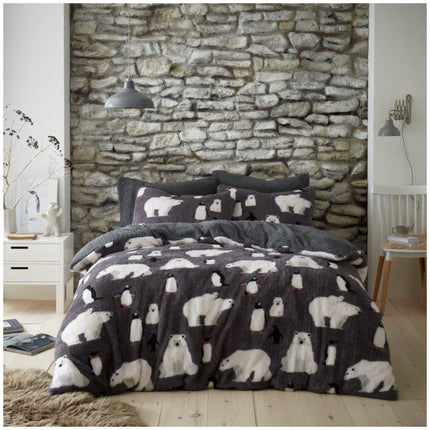 Experience the warmth and comfort of TOGETHER AT THE NORTH Teddy Duvet Cover Set. Crafted with 100% Polyster, this set offers a soft yet durable touch. Boasting a beautiful light grey hue, this set makes a lovely addition to any bedroom.