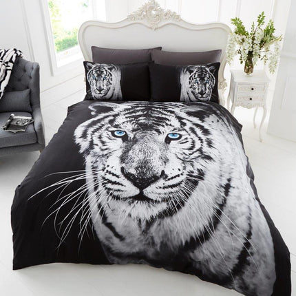 3D PREMIUM Duvet Cover Set features a realistic white tiger pattern that's sure to bring a stylish touch to any bedroom. Crafted from 100% polyester for easy maintenance and softness, this set is a great way to update your decor. Plus, its vibrant colors are designed to last fade free for years to come.