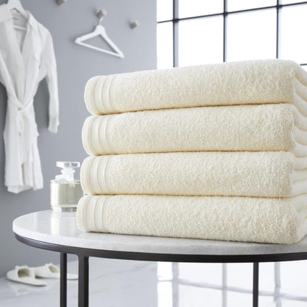 The WILSFORD BATH SHEET is crafted from luxuriously soft cotton for superior softness and long-lasting quality. Its cream color and smoothness give a luxurious feel that adds an extra touch of comfort to your bathroom. The durable fabric ensures your towel will remain comfortable and luxurious for years to come.