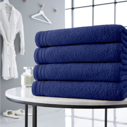 Our WILSFORD BATH SHEET is woven from 100% pure cotton for luxurious quality and maximum softness. The yarn-dye navy color provides a smooth and long-lasting durability, making it perfect for your daily bath time routine. Enjoy superior warmth and comfort with this bath sheet.