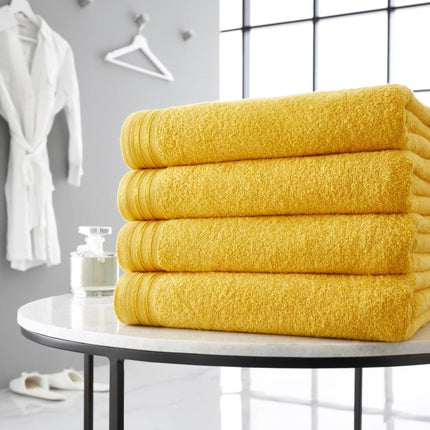 The WILSFORD BATH SHEET is crafted from luxurious quality materials, offering superior softness and lasting durability. Its vibrant ochre hue will bring a touch of color and style to your bathroom.